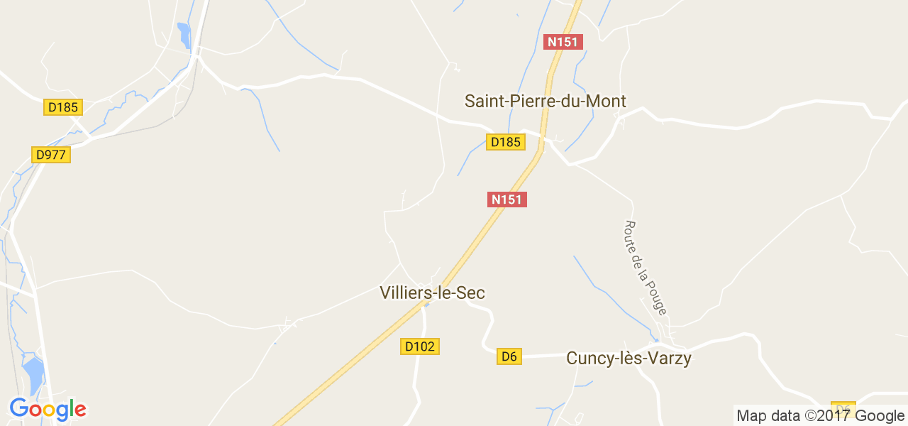 map de la ville de Villiers-le-Sec