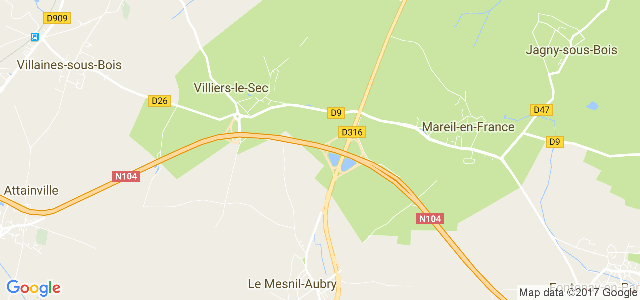 map de la ville de Villiers-le-Sec