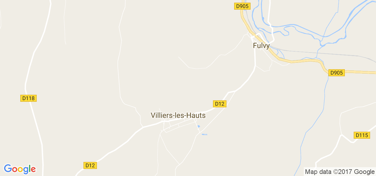 map de la ville de Villiers-les-Hauts