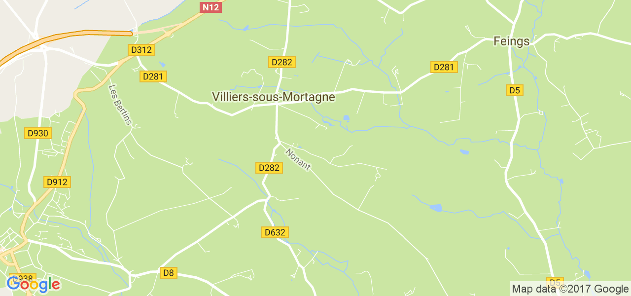 map de la ville de Villiers-sous-Mortagne