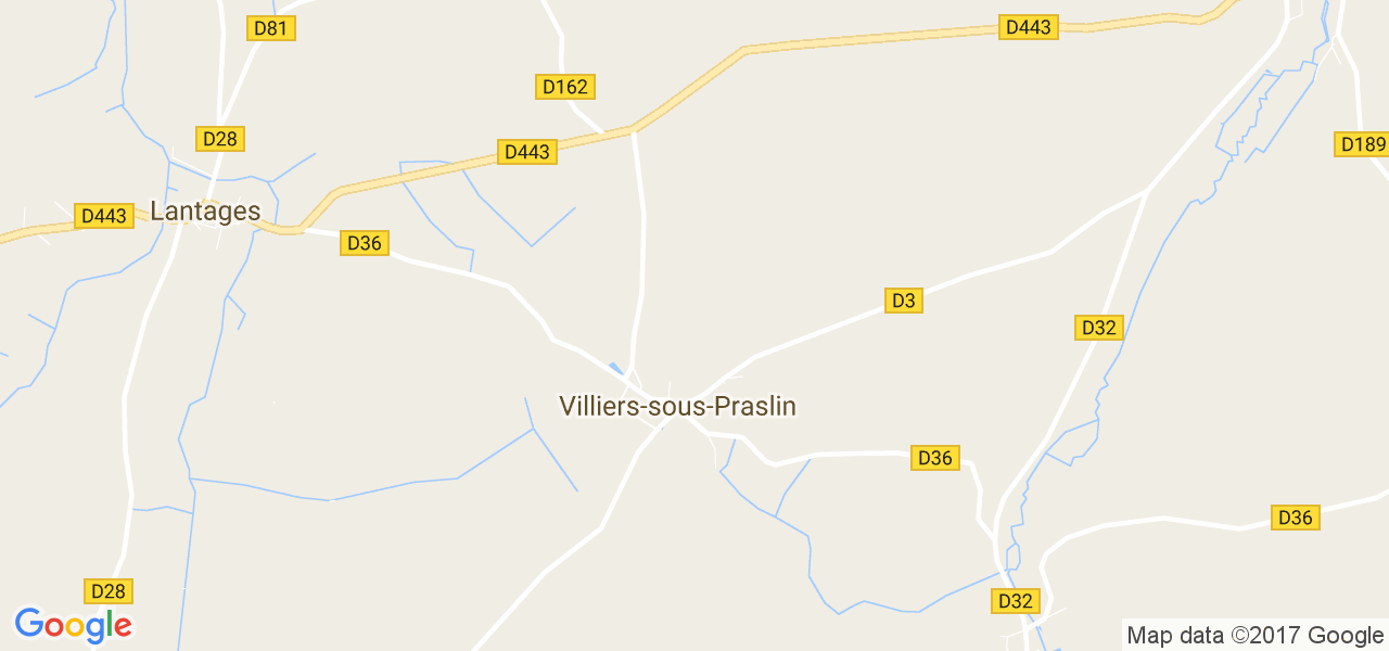 map de la ville de Villiers-sous-Praslin