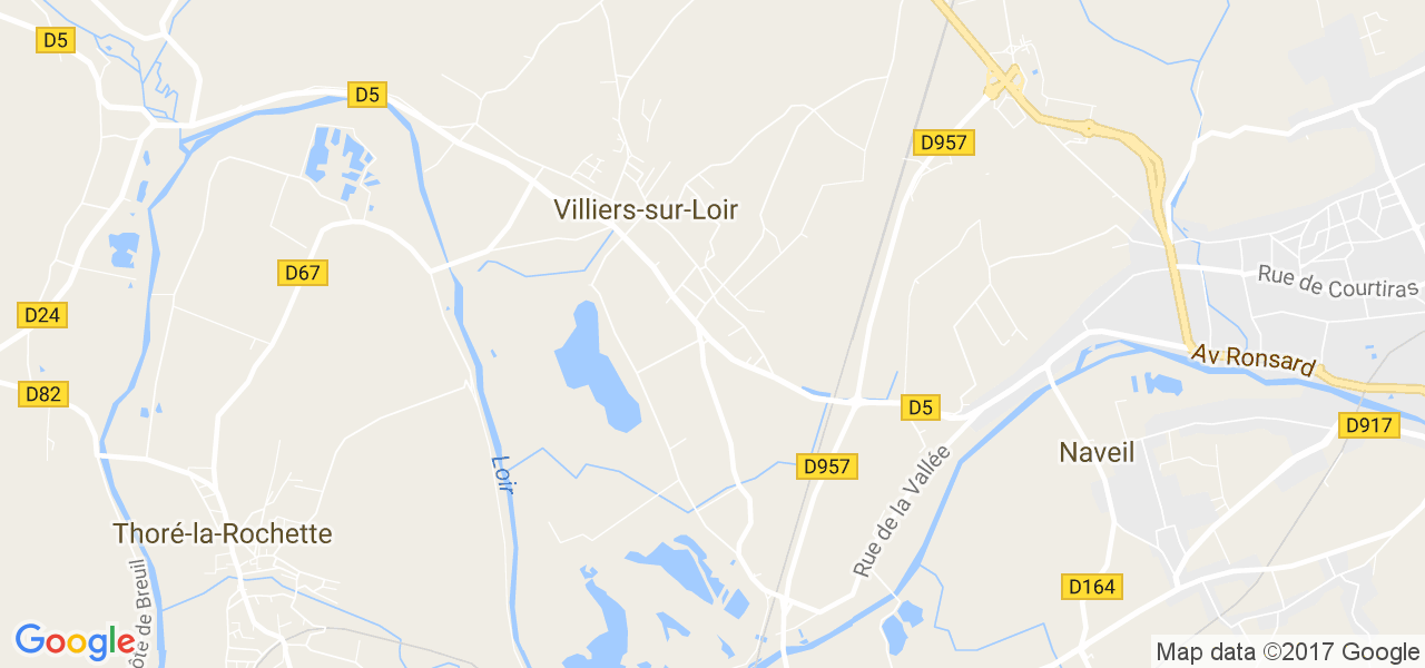 map de la ville de Villiers-sur-Loir