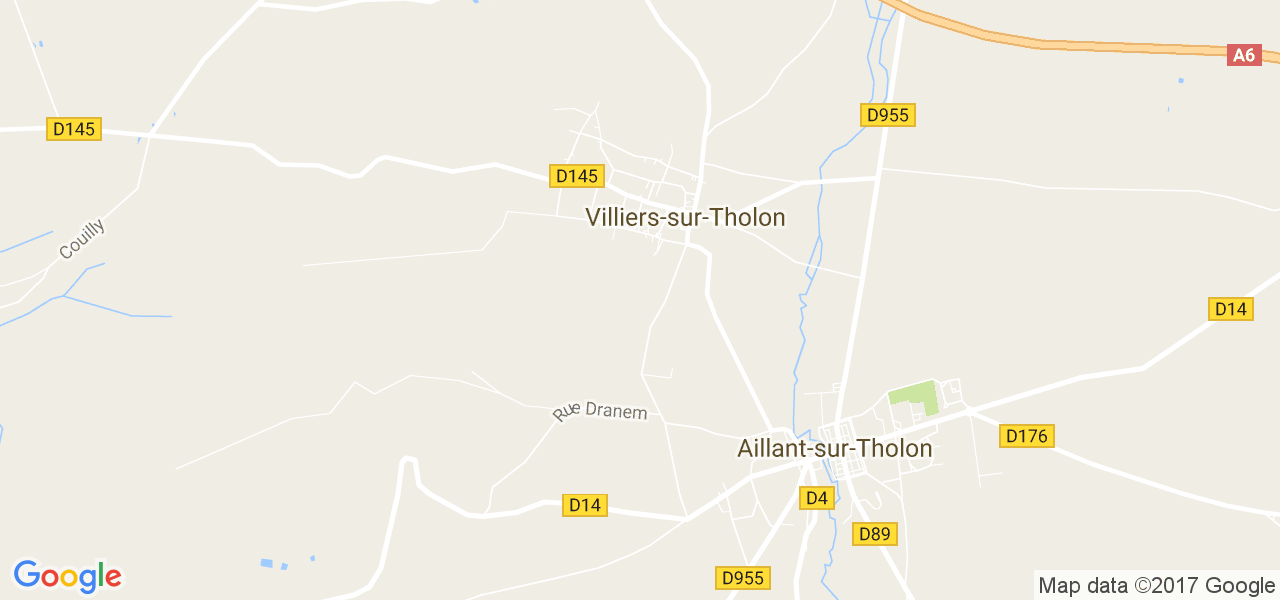 map de la ville de Villiers-sur-Tholon