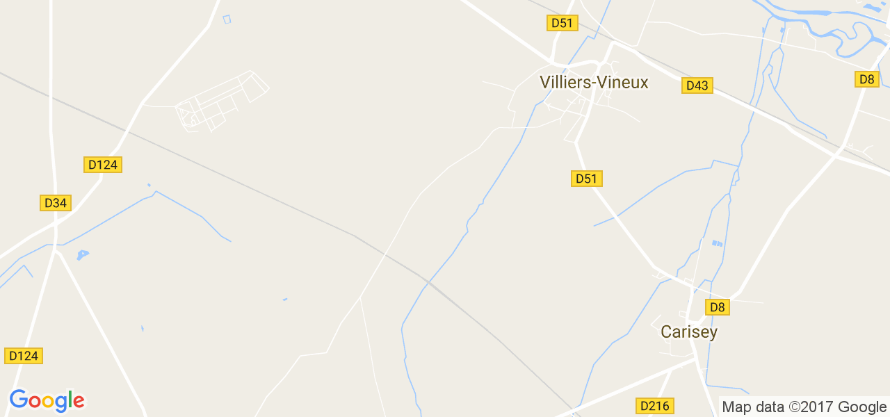 map de la ville de Villiers-Vineux