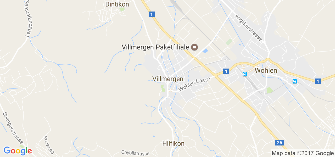 map de la ville de Villmergen