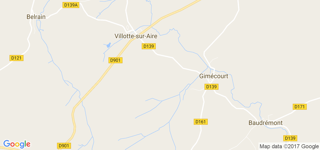 map de la ville de Villotte-sur-Aire