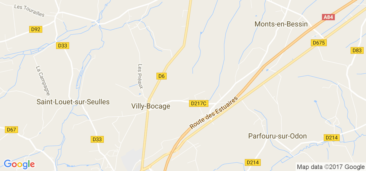 map de la ville de Villy-Bocage