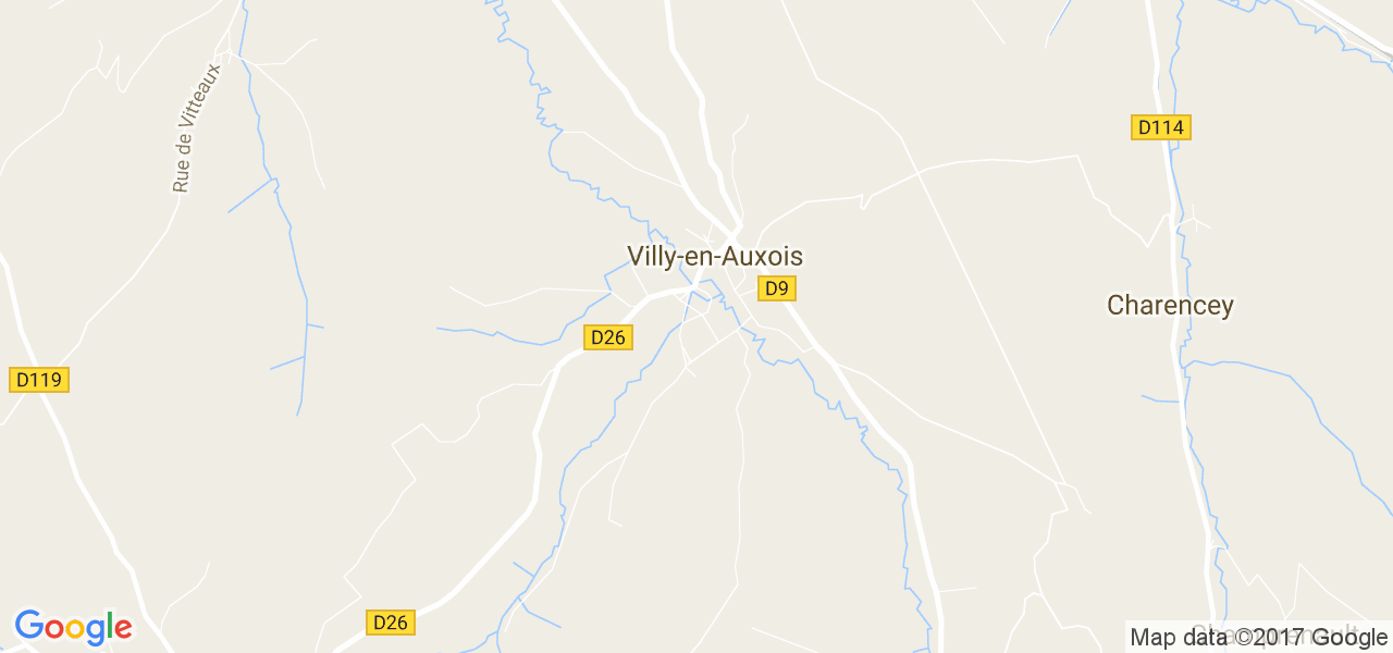 map de la ville de Villy-en-Auxois