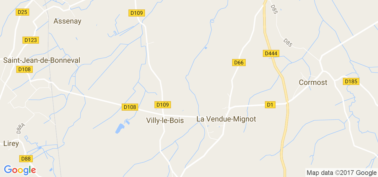 map de la ville de Villy-le-Bois