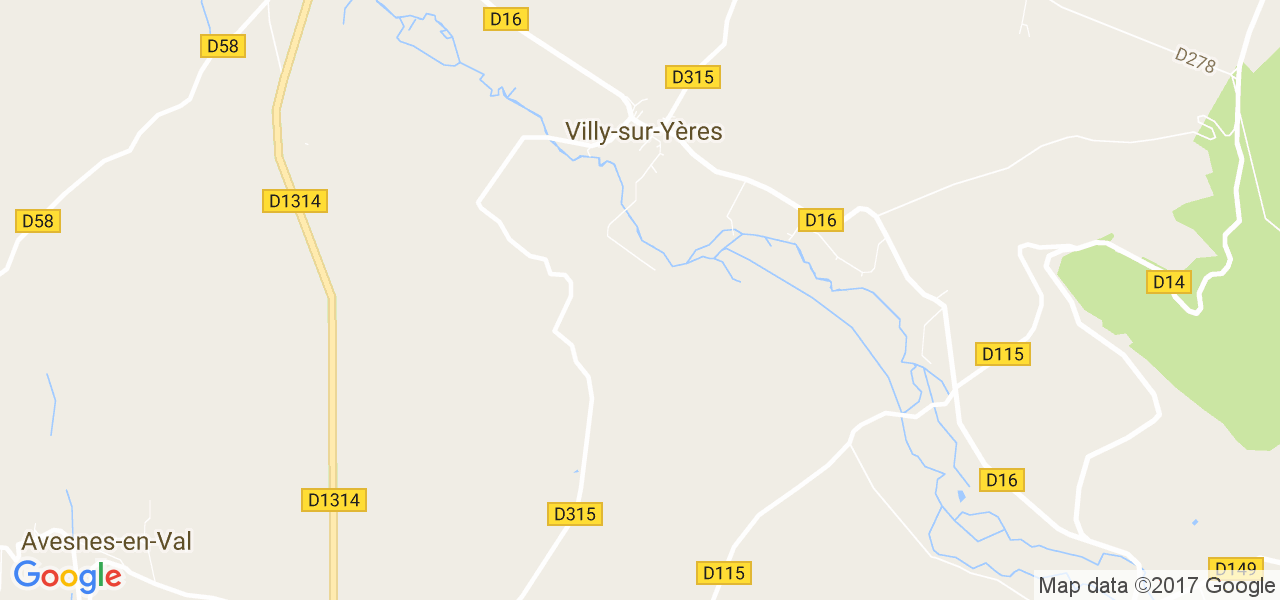 map de la ville de Villy-sur-Yères