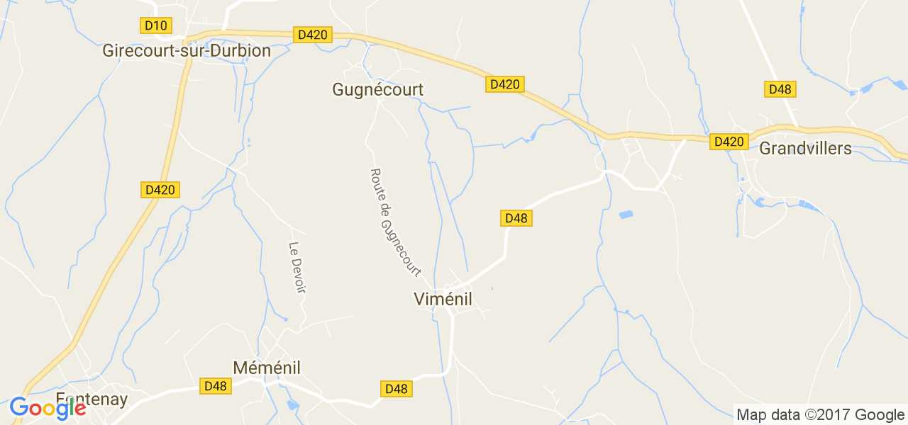 map de la ville de Viménil