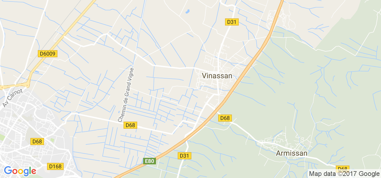 map de la ville de Vinassan