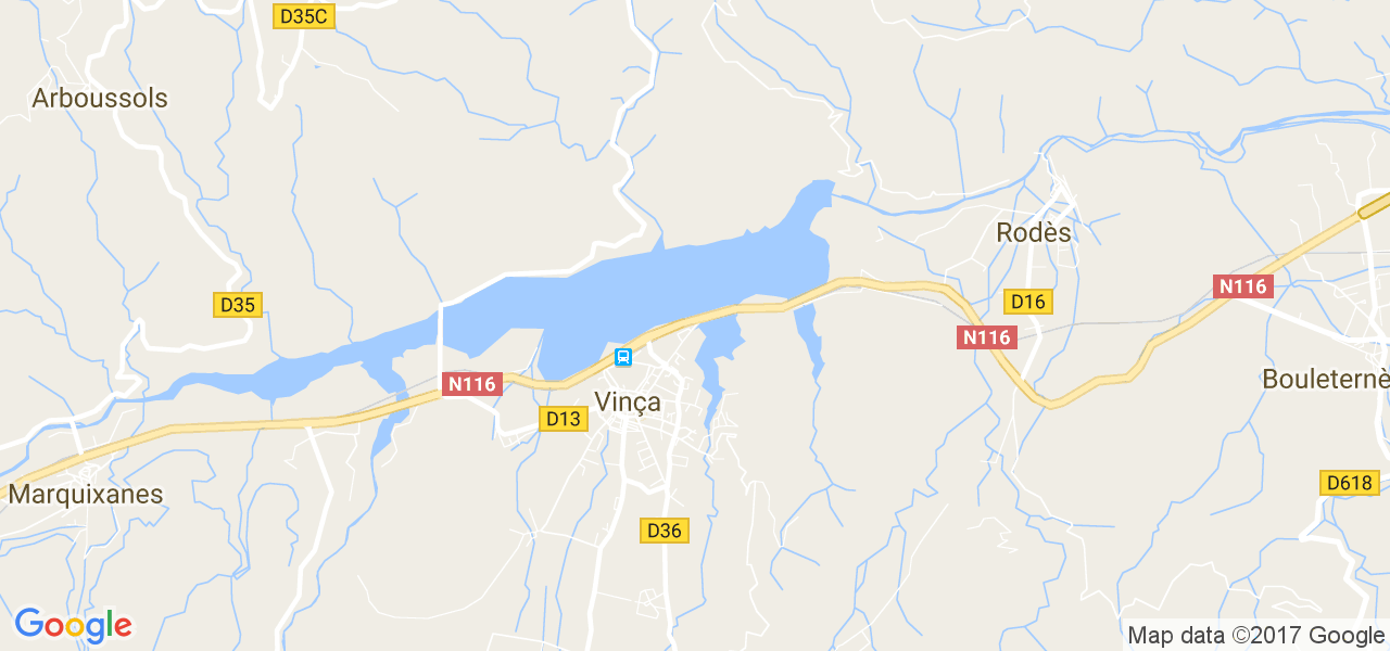 map de la ville de Vinça