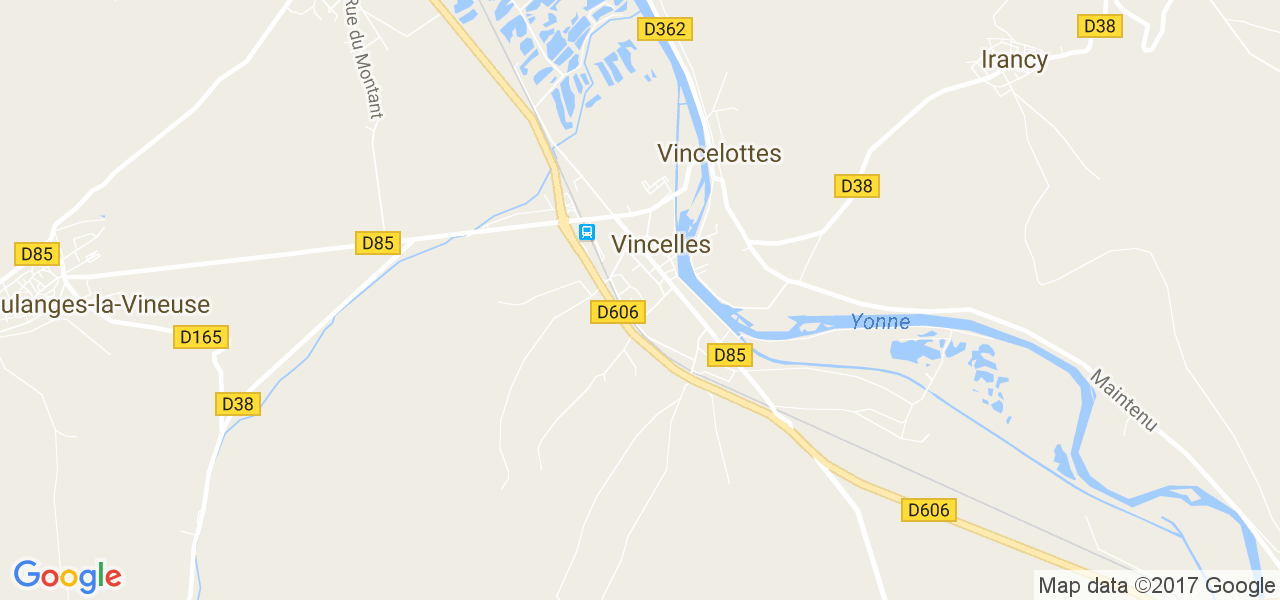 map de la ville de Vincelles