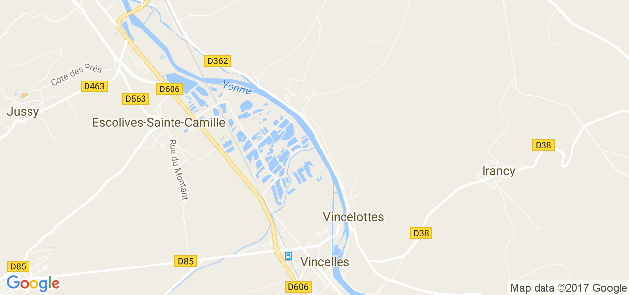 map de la ville de Vincelottes