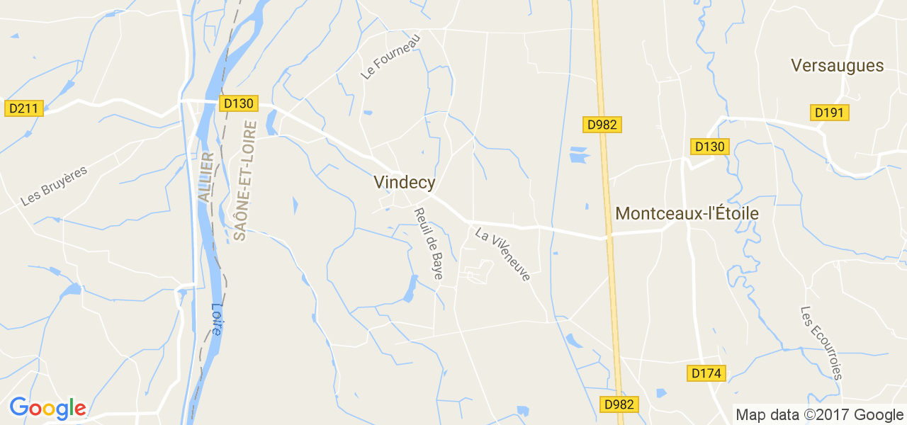 map de la ville de Vindecy