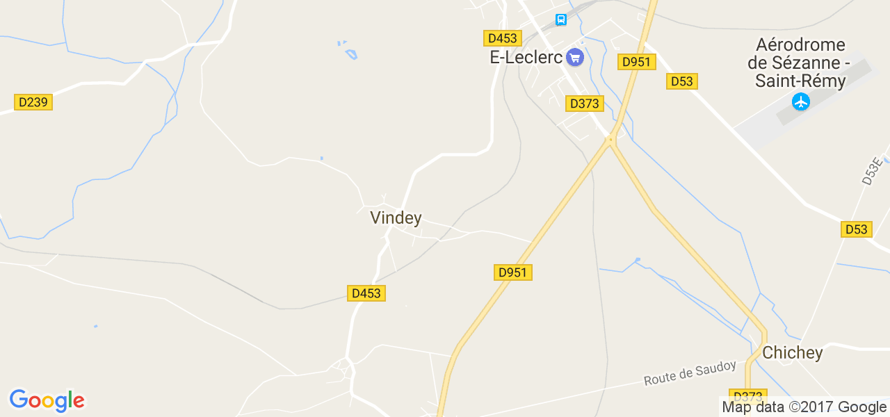 map de la ville de Vindey