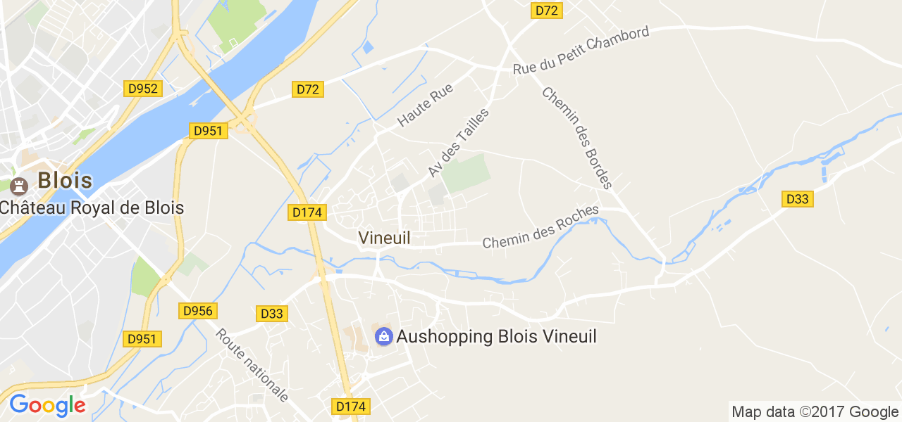 map de la ville de Vineuil