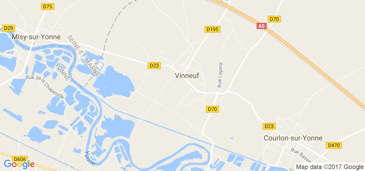 map de la ville de Vinneuf