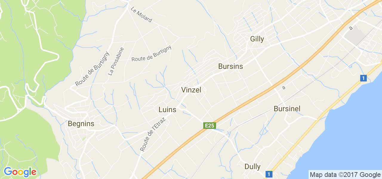 map de la ville de Vinzel