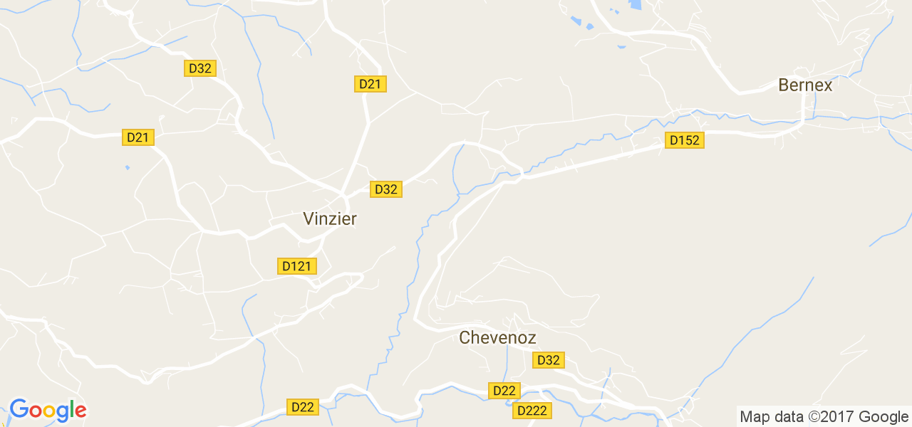 map de la ville de Vinzier