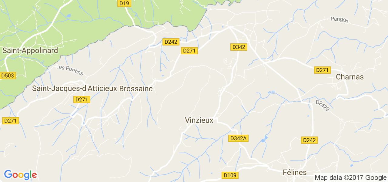 map de la ville de Vinzieux