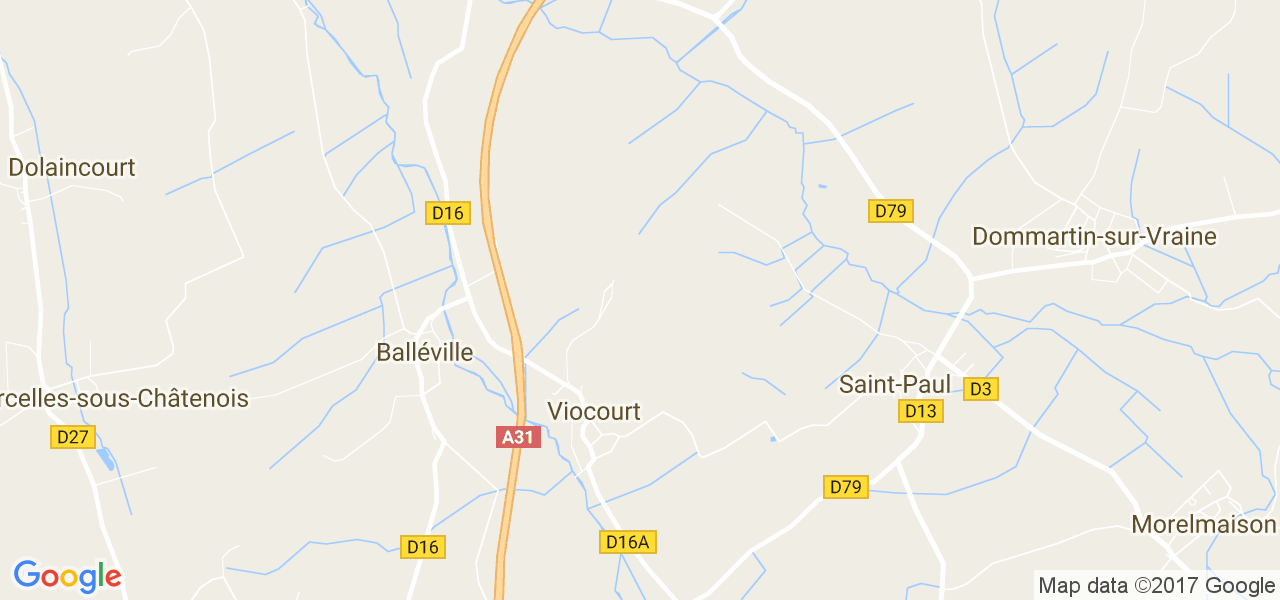 map de la ville de Viocourt