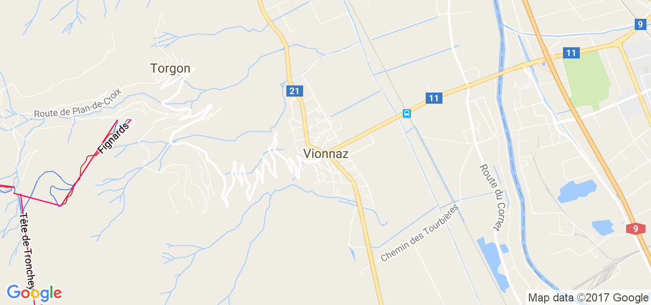 map de la ville de Vionnaz