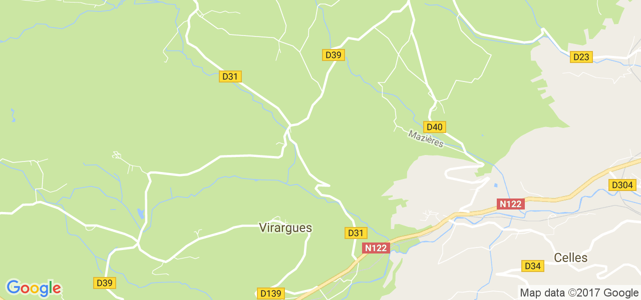 map de la ville de Virargues