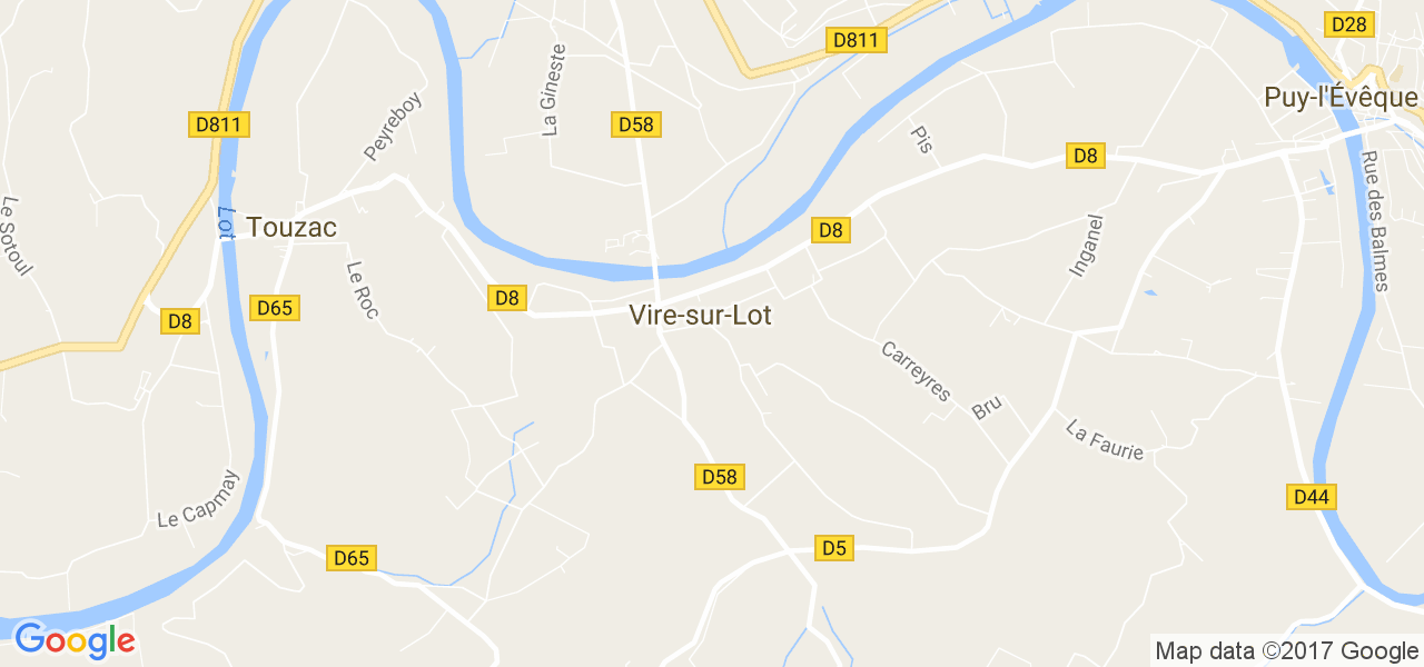 map de la ville de Vire-sur-Lot