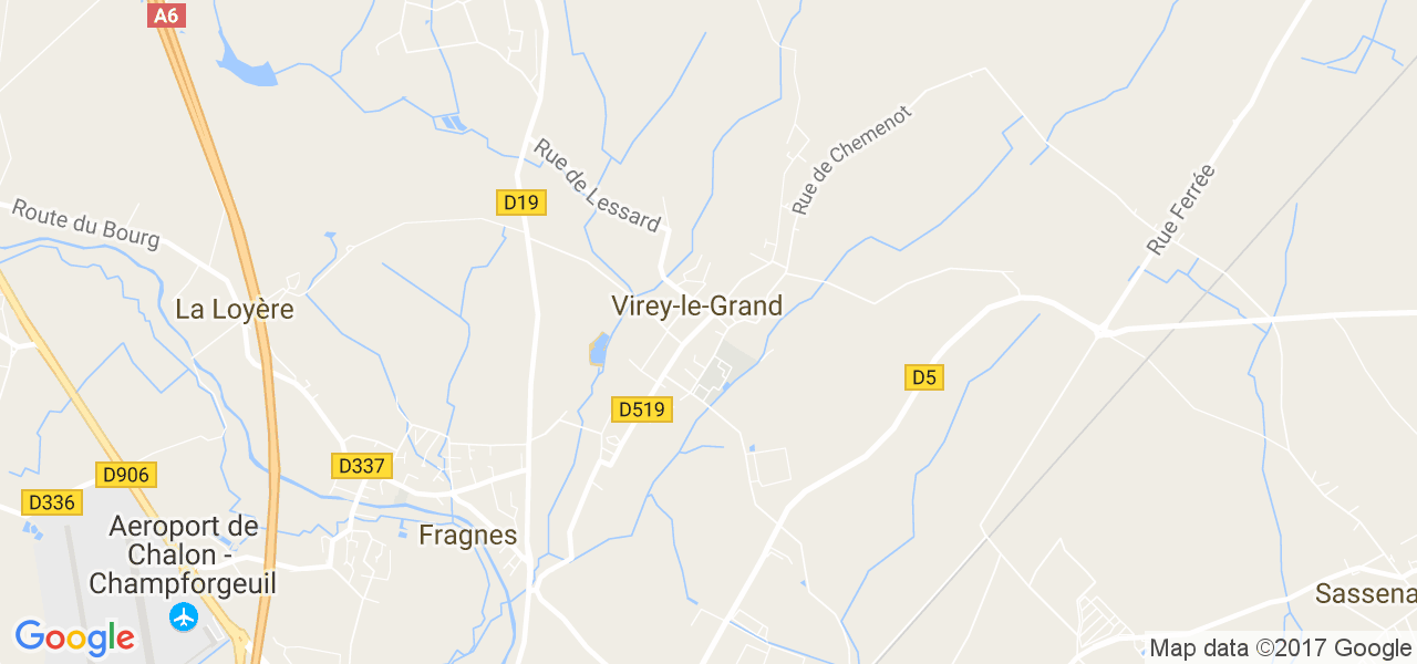 map de la ville de Virey-le-Grand