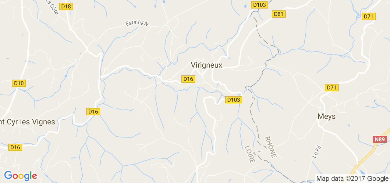 map de la ville de Virigneux