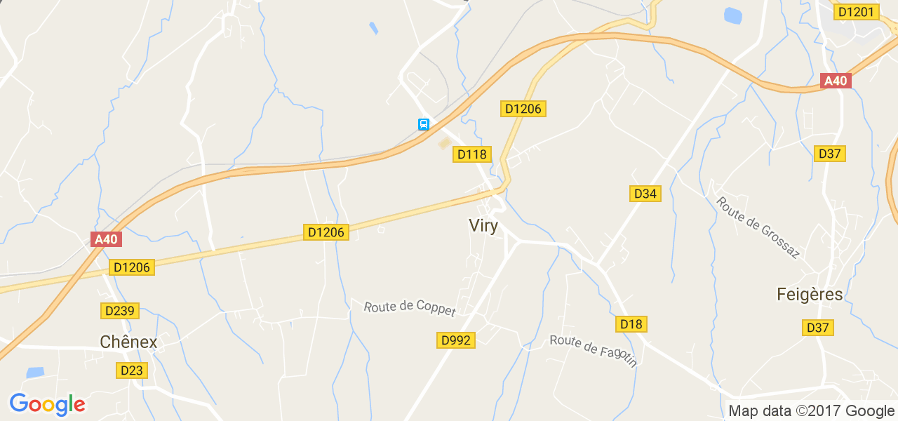 map de la ville de Viry