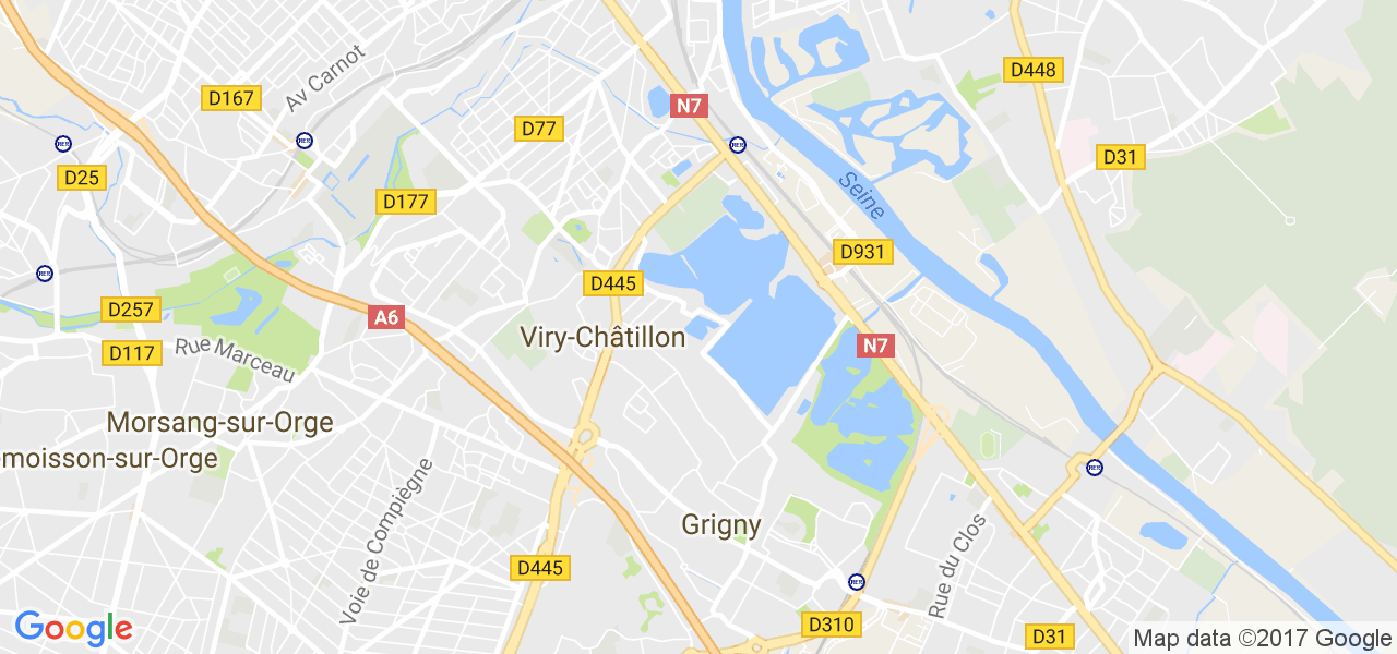 map de la ville de Viry-Châtillon