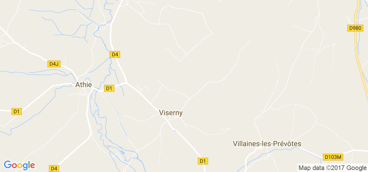 map de la ville de Viserny