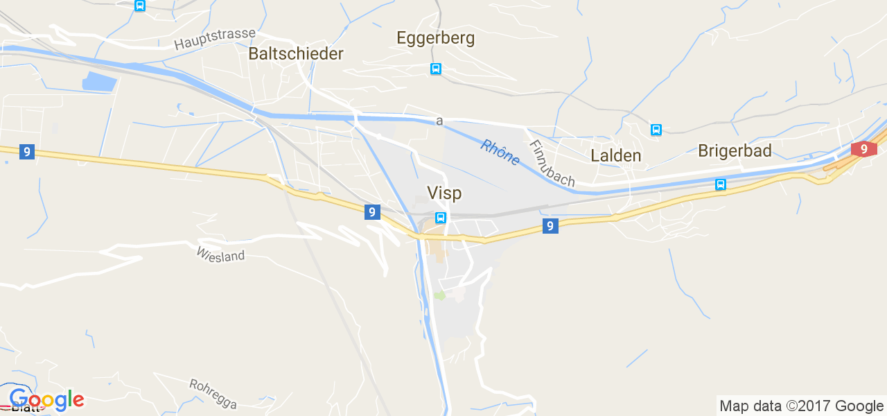 map de la ville de Visp