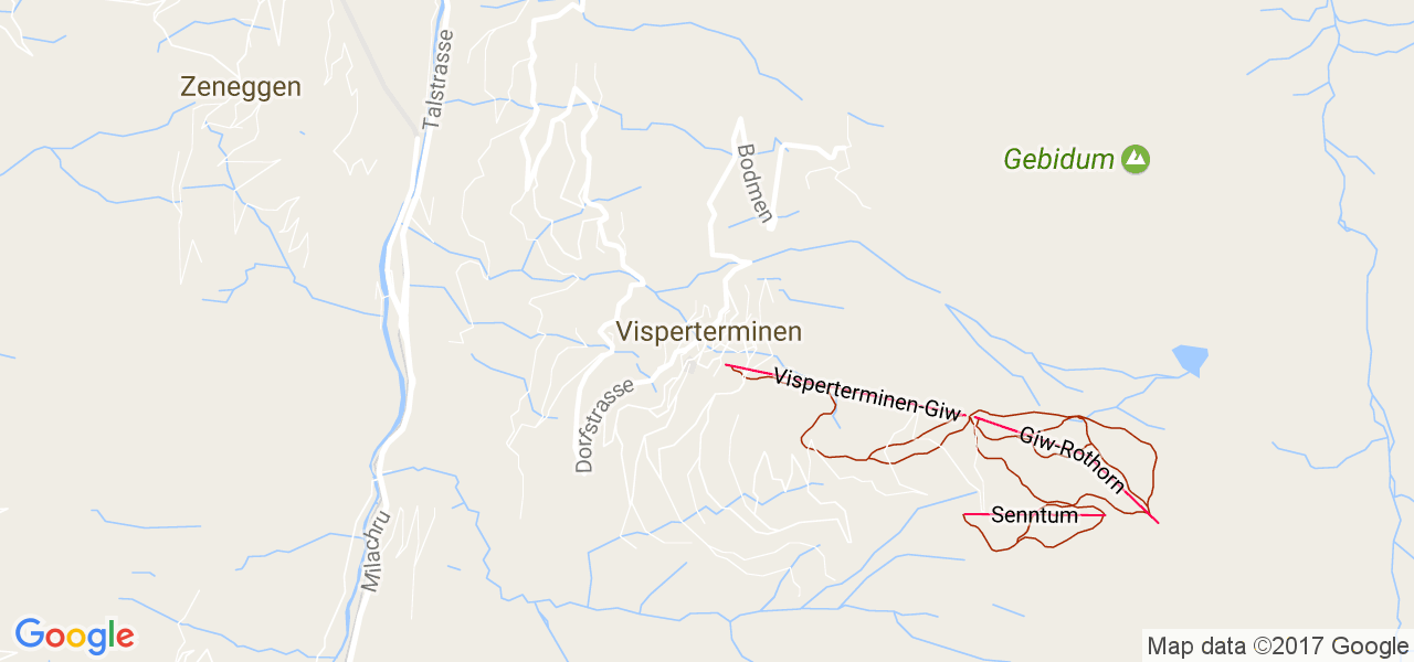 map de la ville de Visperterminen