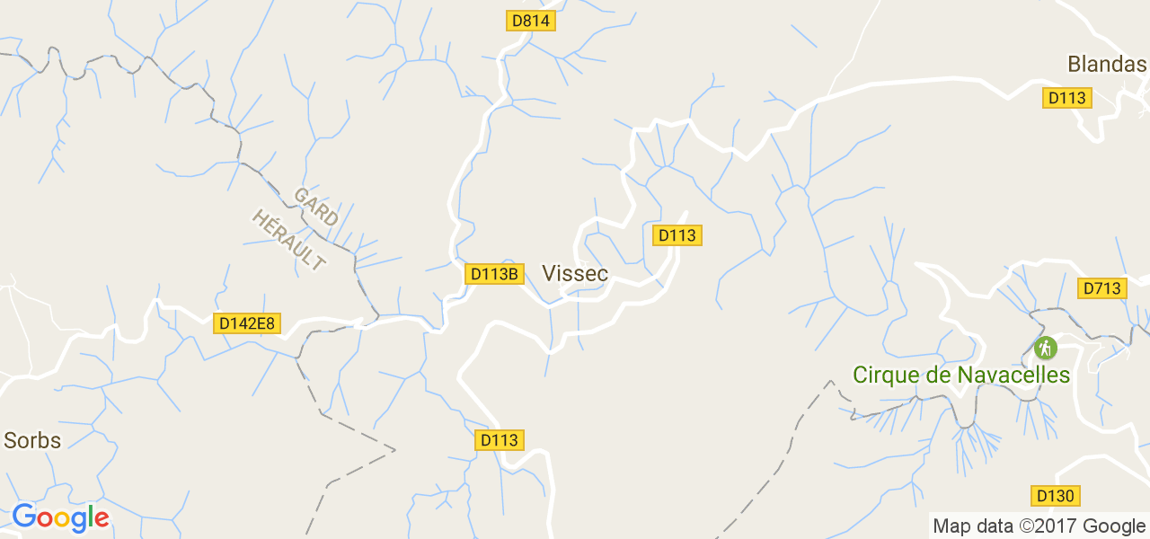 map de la ville de Vissec