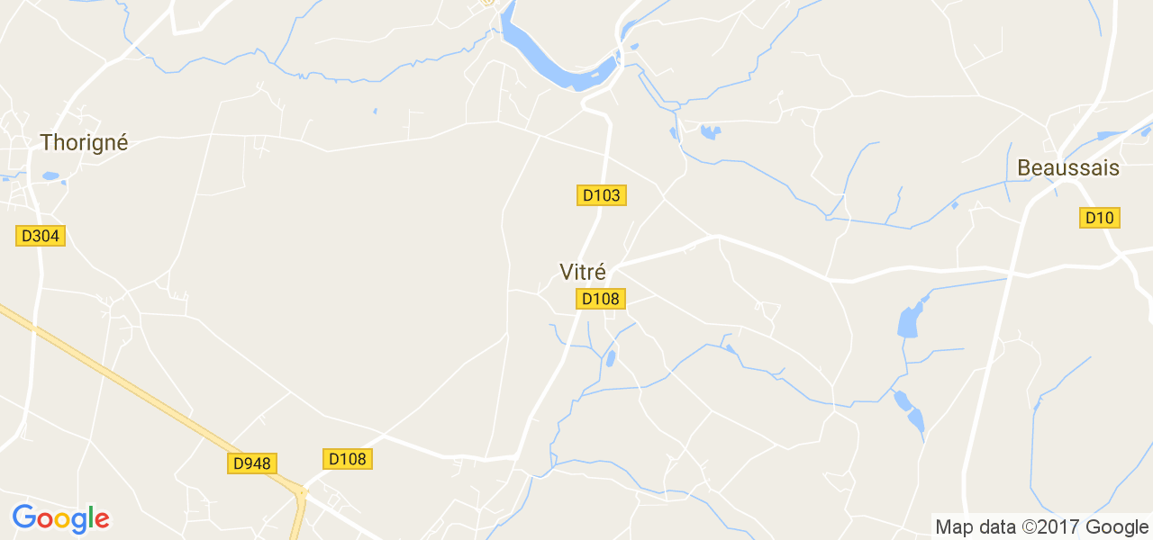 map de la ville de Vitré