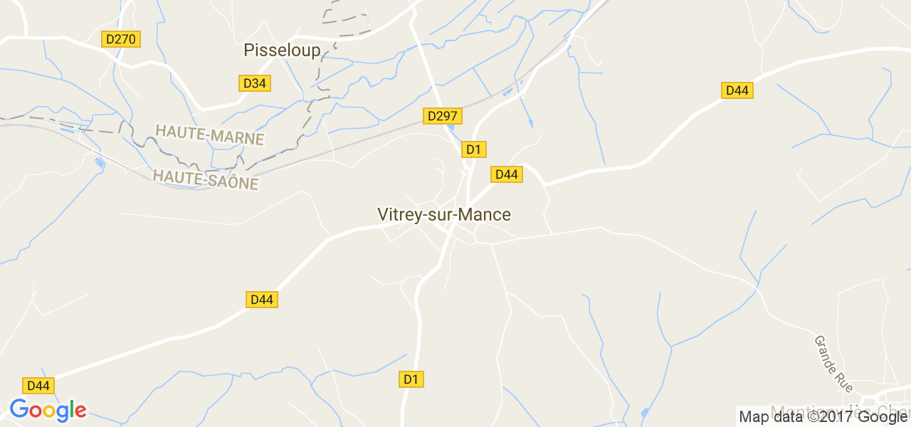 map de la ville de Vitrey-sur-Mance