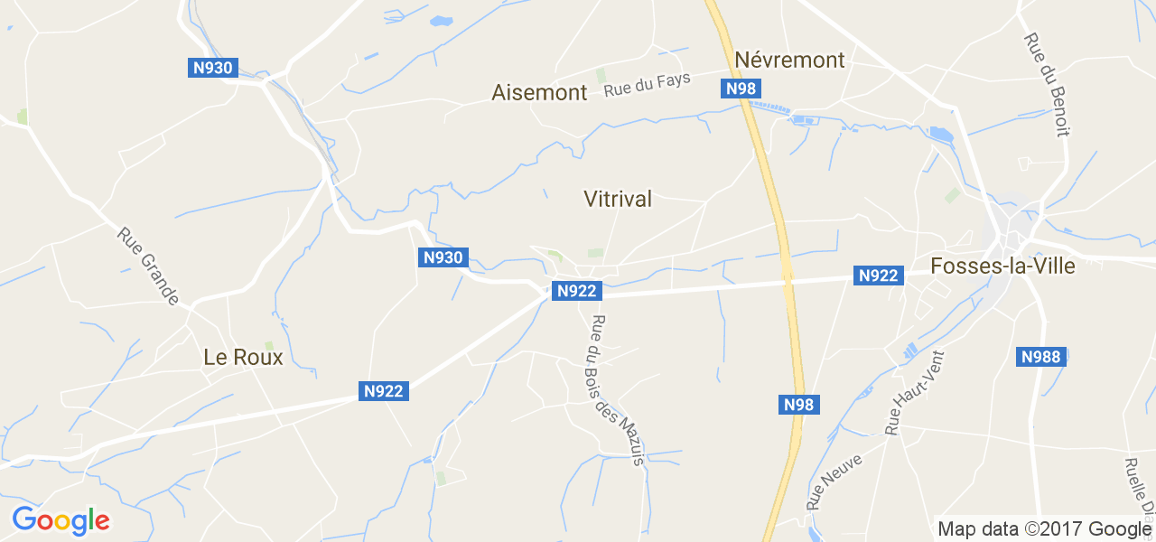 map de la ville de Vitrival