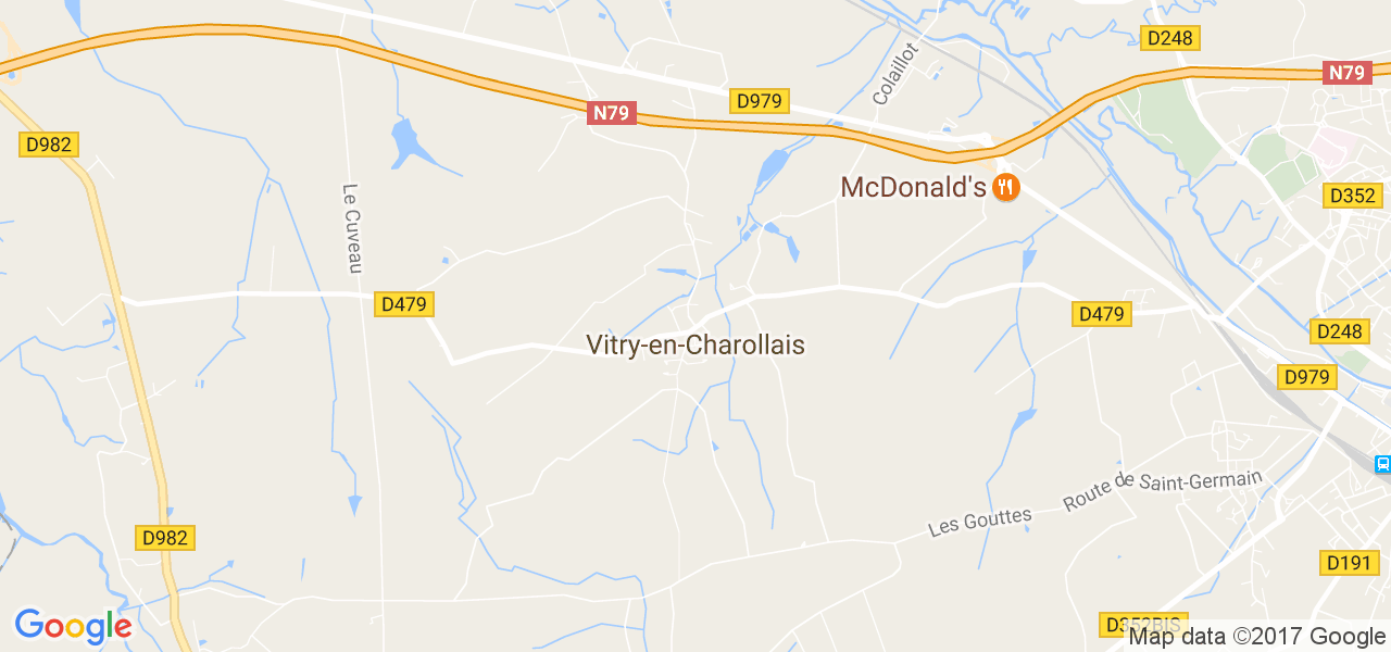 map de la ville de Vitry-en-Charollais