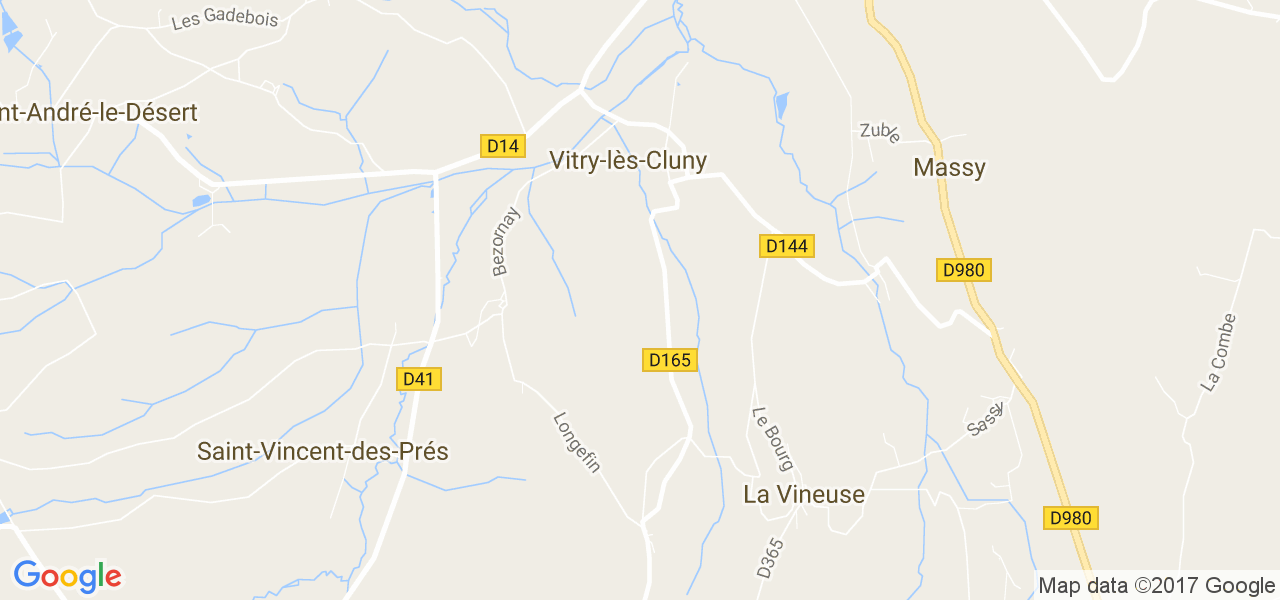 map de la ville de Vitry-lès-Cluny