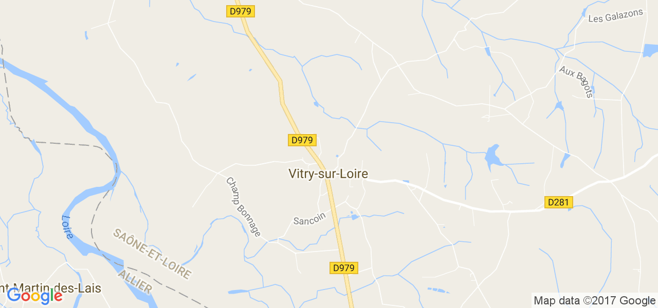 map de la ville de Vitry-sur-Loire