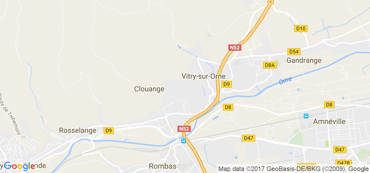 map de la ville de Vitry-sur-Orne