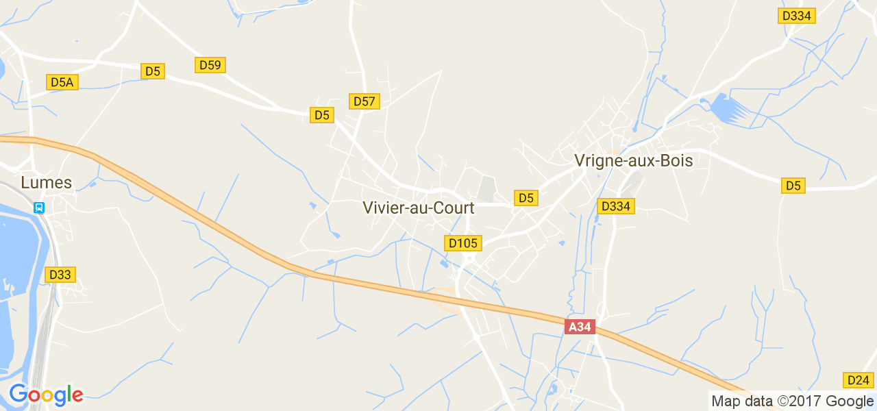 map de la ville de Vivier-au-Court