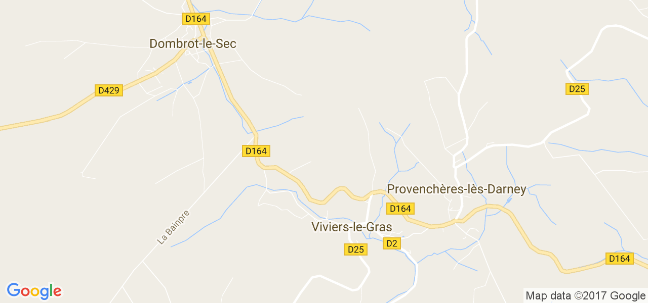 map de la ville de Viviers-le-Gras