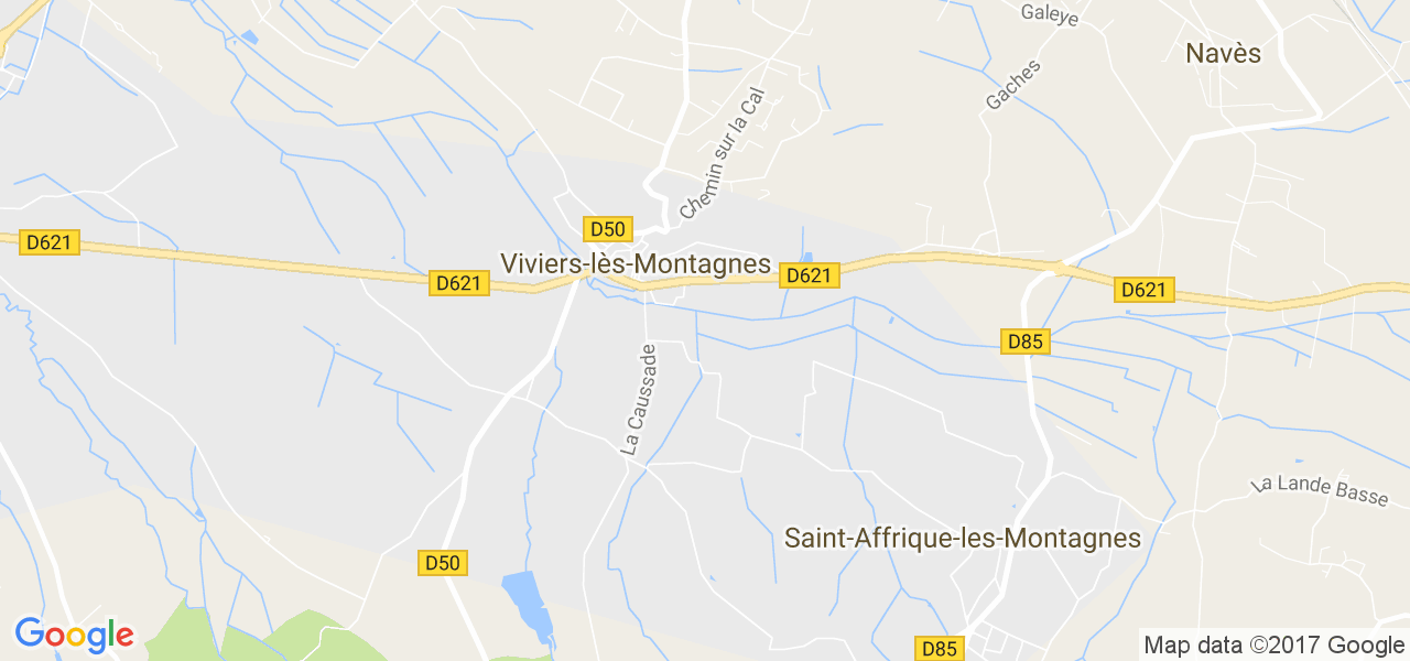 map de la ville de Viviers-lès-Montagnes