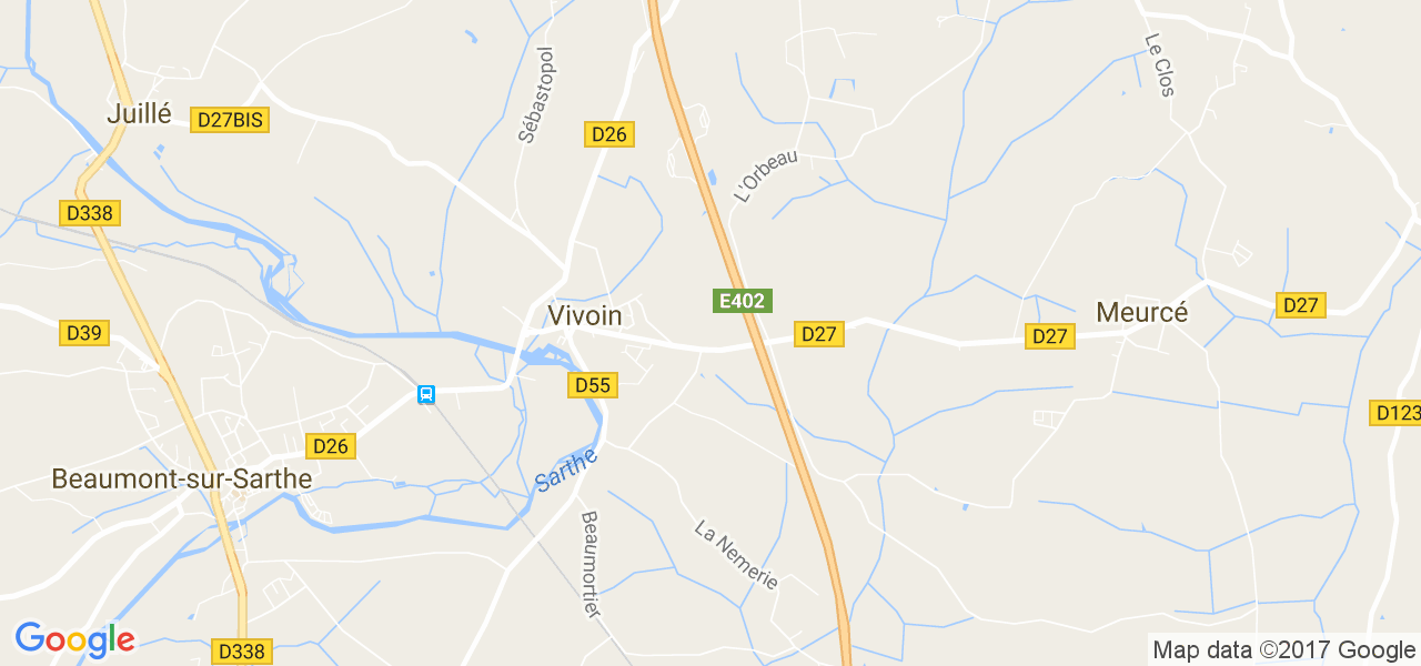 map de la ville de Vivoin