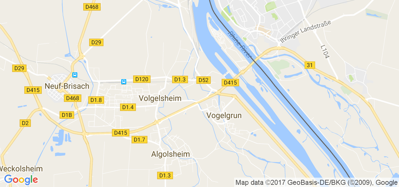 map de la ville de Vogelgrun